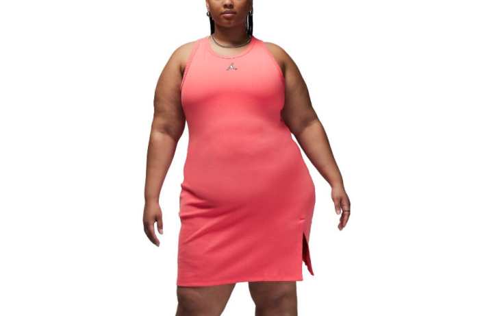 Jordan Jordan Sleeveless Dresses Women's Red Crew Neck Moderate Mid Length