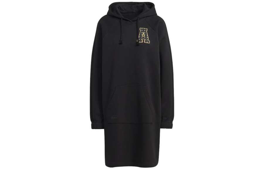 Adidas Adidas Long Sleeved Dresses Women's Black Hooded Moderate Mid Length