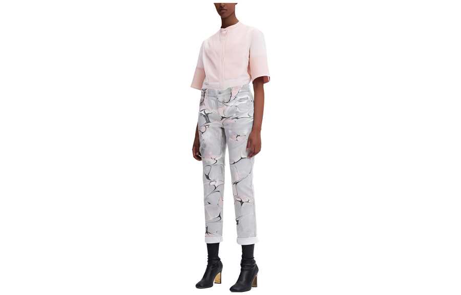 Stella McCartney Jeans Women's Gray Pink Moderate Pencil Pants