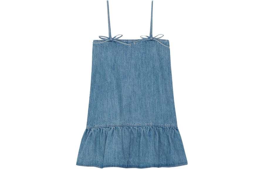 GANNI FW23 Slip Dress Women's Blue