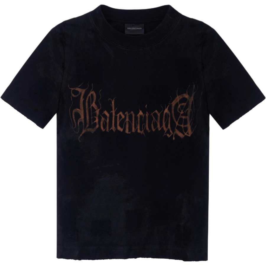 Balenciaga T Shirts Women's Black Crew Neck Moderate