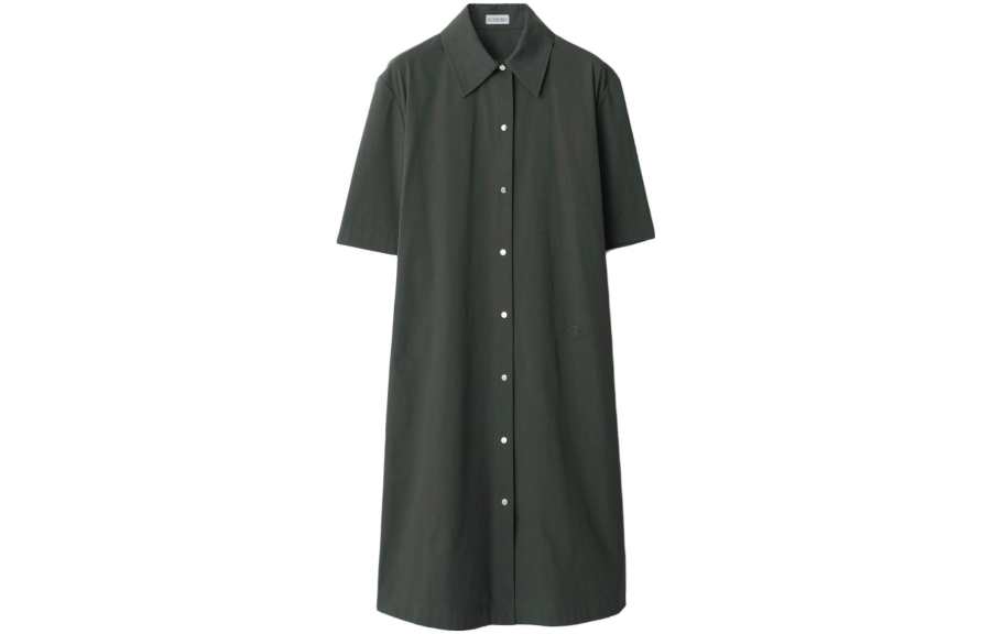 Burberry straight-point collar cotton-blend dress