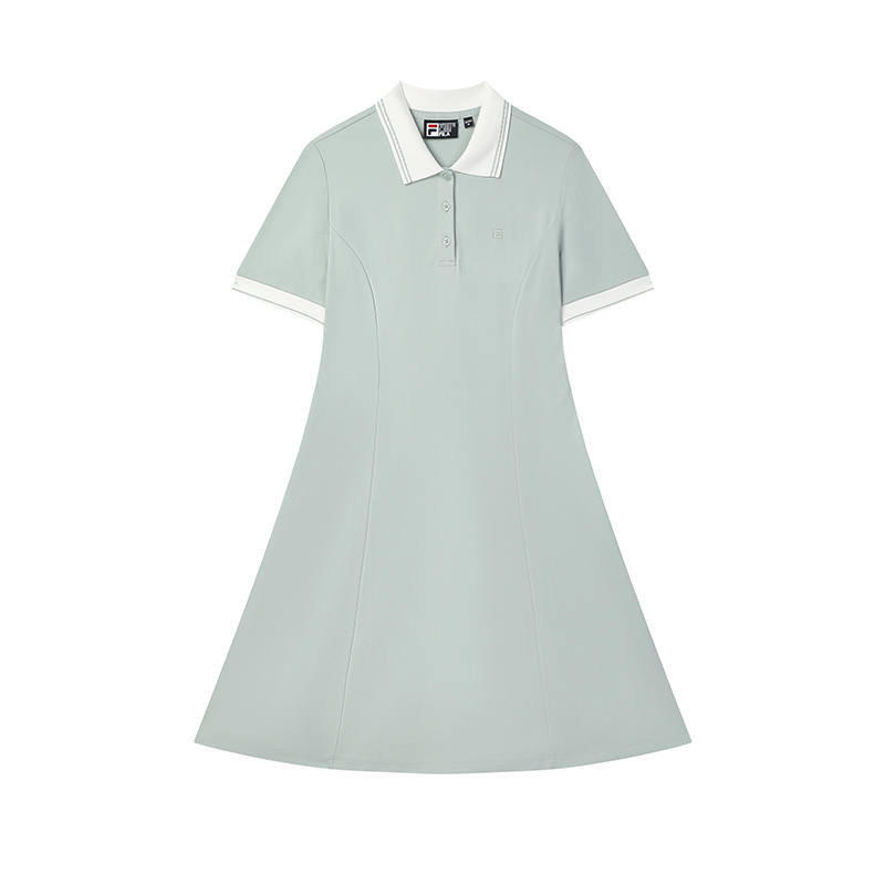 FILA WHITE Short Sleeved Dress Women's Oat Gray