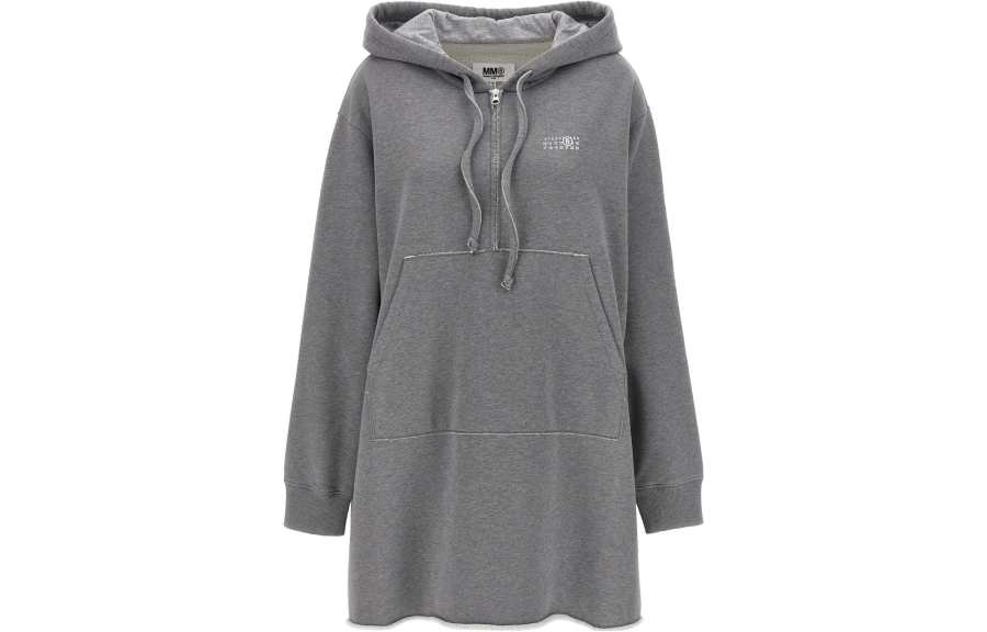 MM6 Maison Margiela Logo Printed Hooded Dress