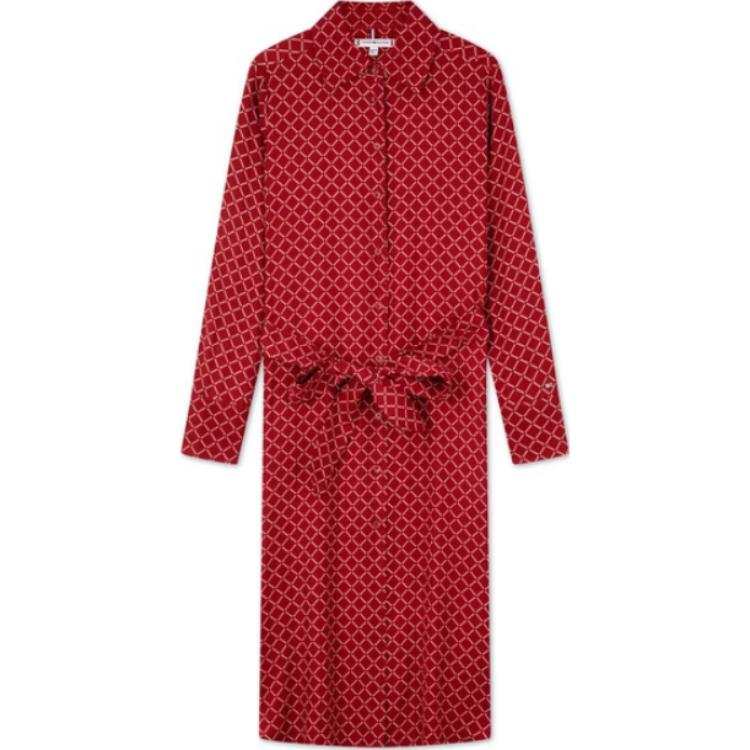 Tommy Hilfiger FW24 Long Sleeved Dress Women's Red