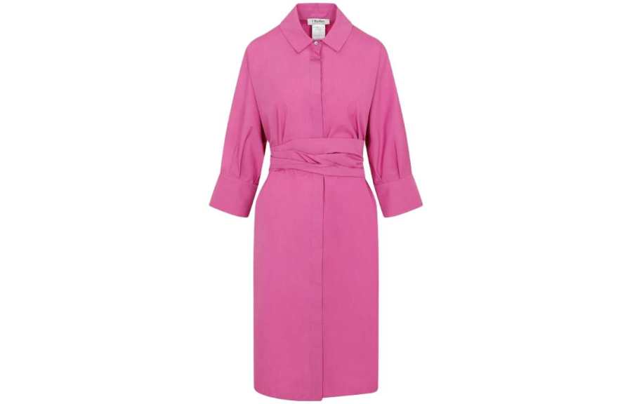 'S MAX MARA SS23 Long Sleeved Dress Women's Rose Red