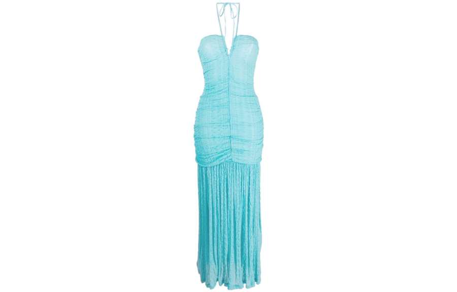 Ganni lace halterneck midi dress
