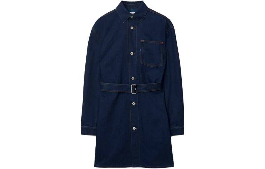 Burberry Japanese Belted Buttoned Denim Shirt Dress