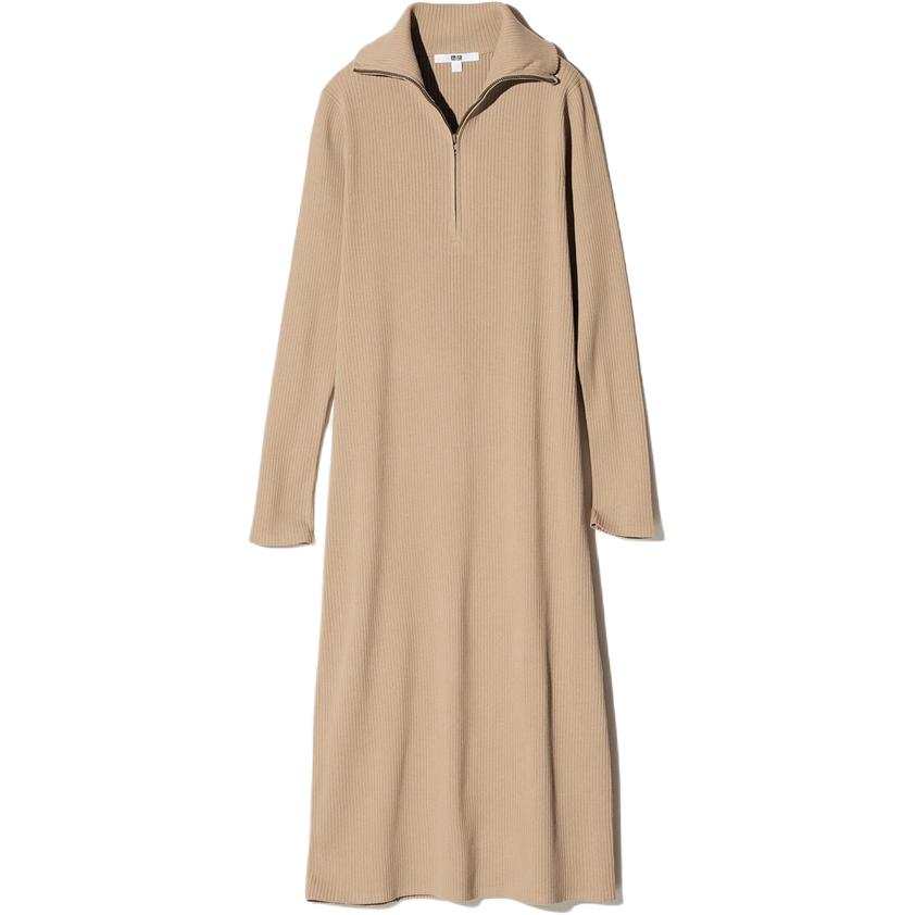 UNIQLO Long Sleeved Dress Women's Dark Beige