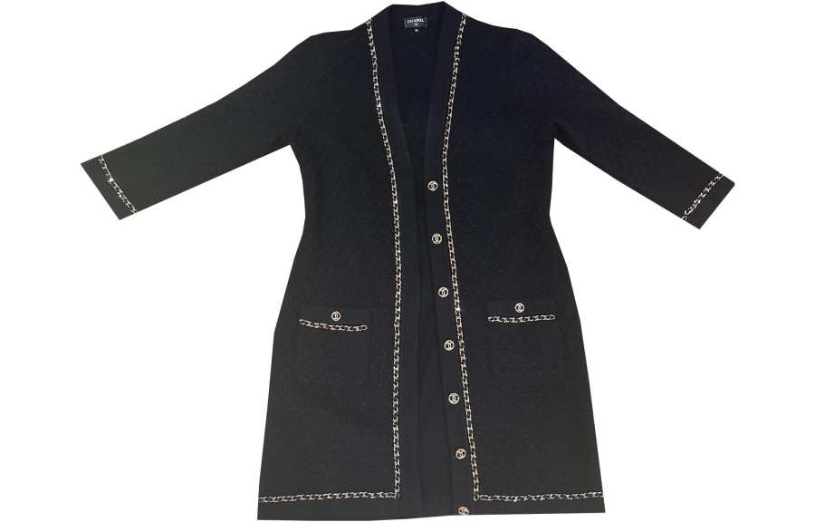 CHANEL 23B 23 Fall Winter New Arrivals Long Sleeved Dress Women's Black