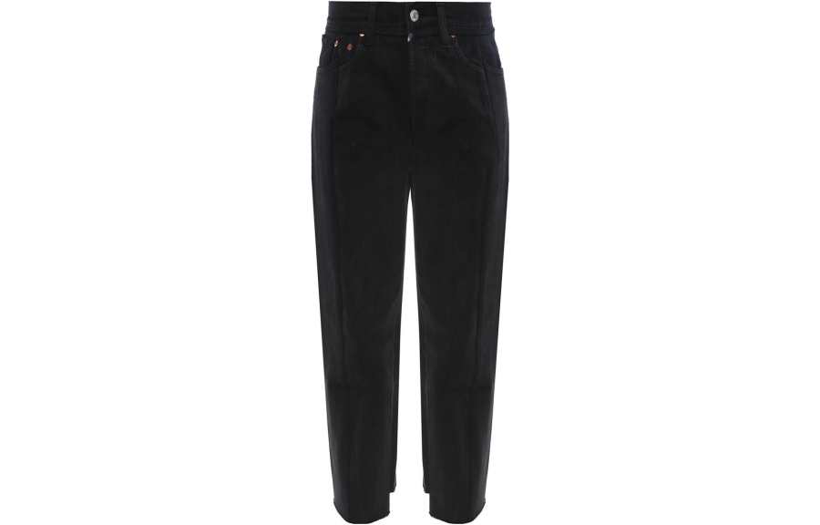 Vetements Jeans Women's Black Moderate Straight Fit Pants