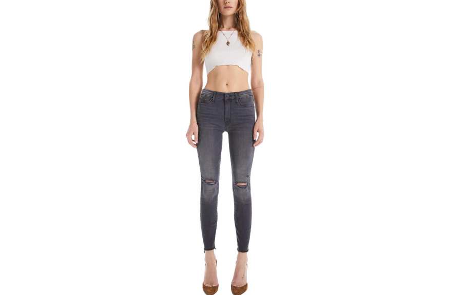MOTHER Jeans Women's Gray Moderate Straight Fit Pants
