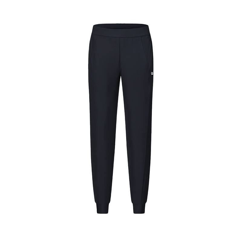 FILA Knitted Sweatpants Women's Black Moderate Cuffed Pants