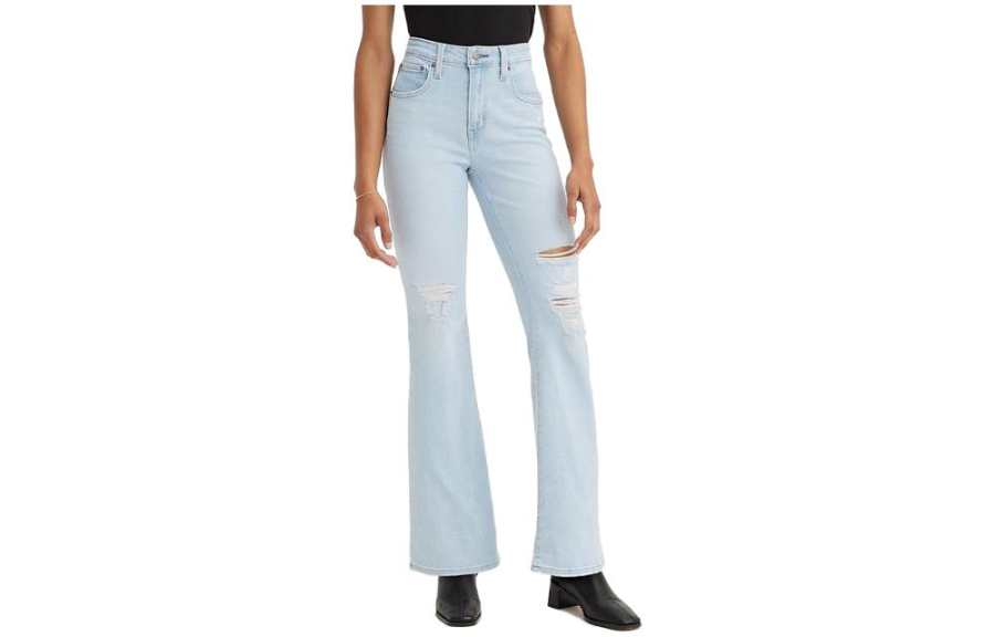 Levis Levis Jeans Women's White Blue Moderate Flared Pants