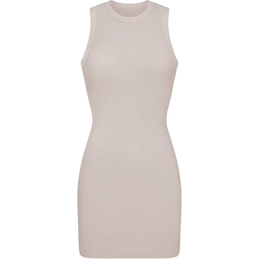 Skims SS24 COTTON RIB TANK DRESS Sleeveless Dress Women's STONE/Stone Color