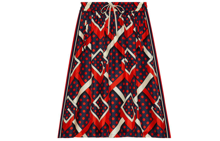 GUCCI 【Previous Season】G dot labyrinth-print skirt