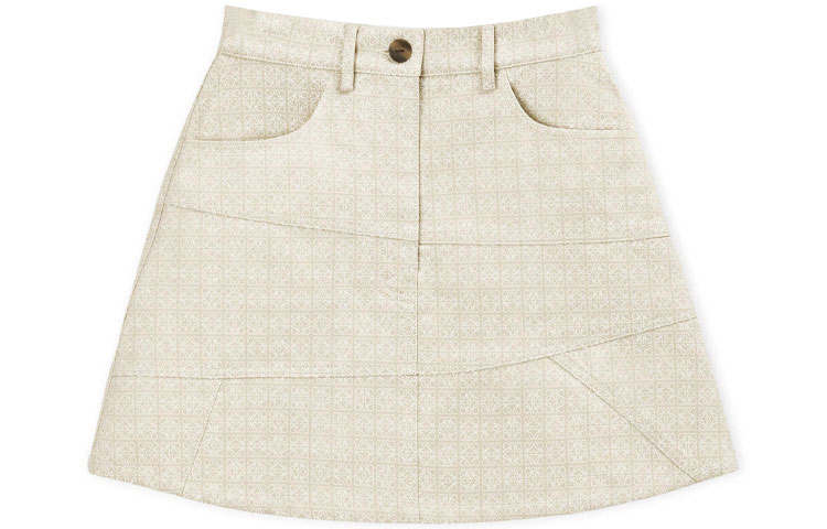 LOEWE Casual Short Skirts Women's Beige Moderate Short A Line Skirt