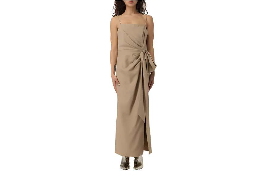MSGM MSGM Kotted Waist Flamed Slip Dress