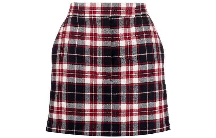 THOM BROWNE THOM BROWNE Tartan Check Wool Miniskirt