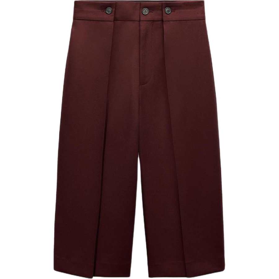 ZARA ZW Casual Shorts Women's Burgundy Red