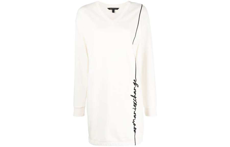 Armani Exchange logo-embroidered sweatshirt dress