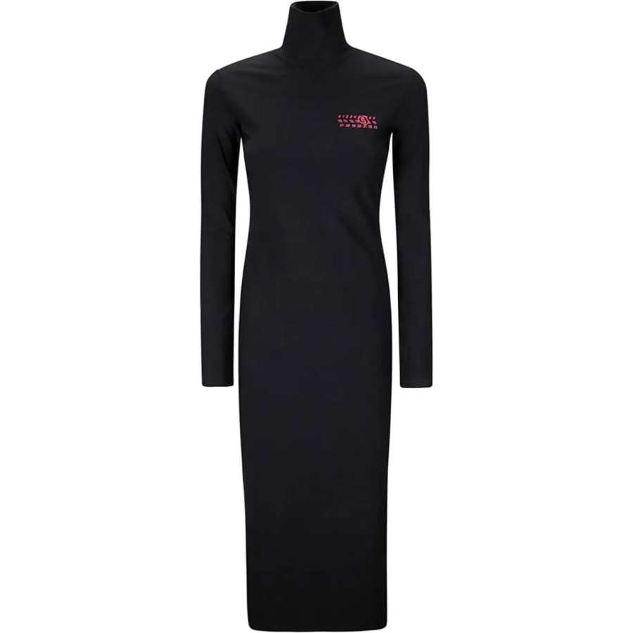 MM6 Maison Margiela High Neck Maxi Jersey Dress