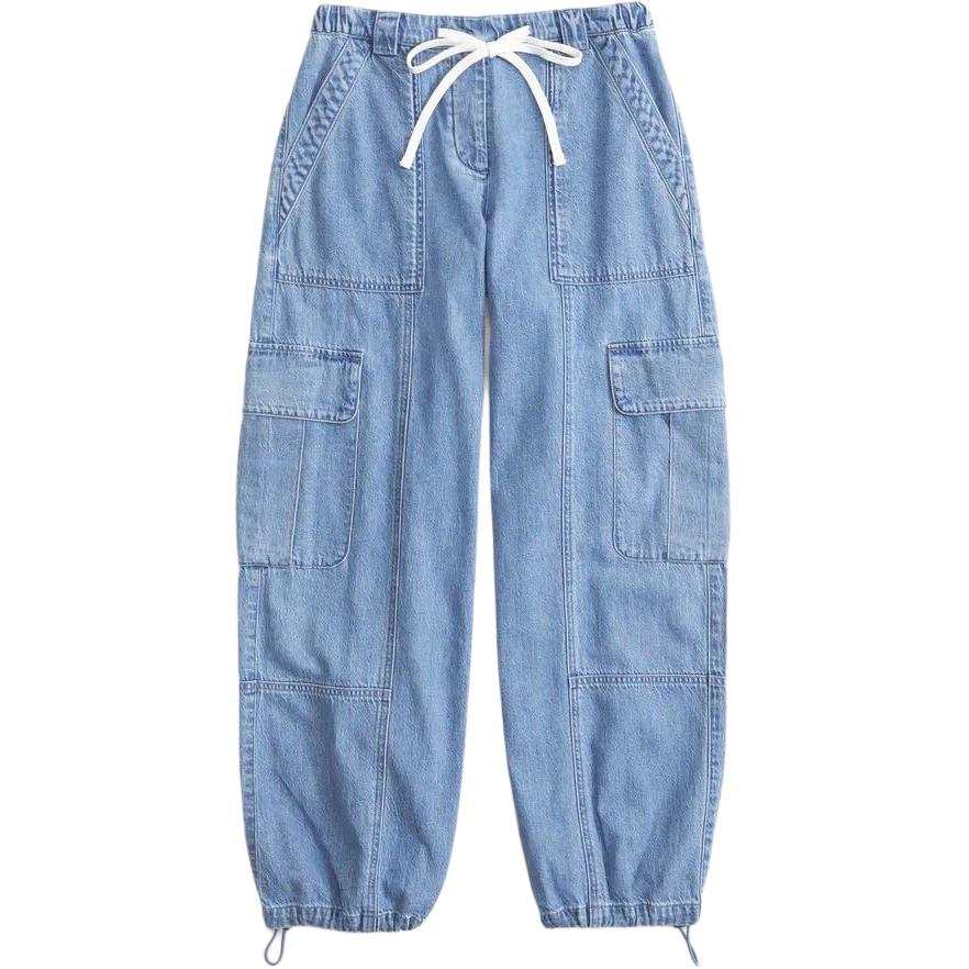 Abercrombie&Fitch Cargo Pants Women's Denim Blue