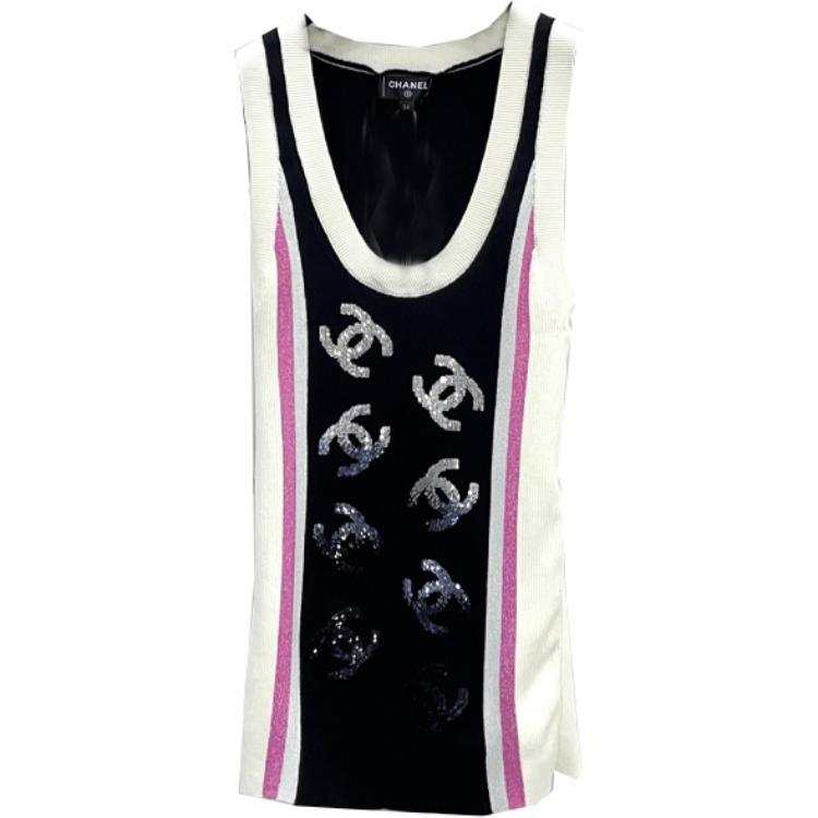 CHANEL Sleeveless Dress Women's Black