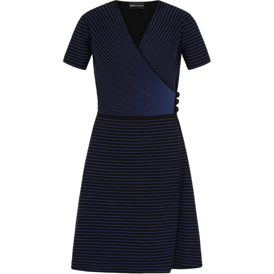 EMPORIO ARMANI Ottoman Fabric Cross over Neckline Dress