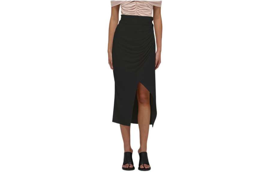 Self-portrait Self Portrait Casual Long Skirts Women's Classic Black Moderate Long Bodycon Skirt