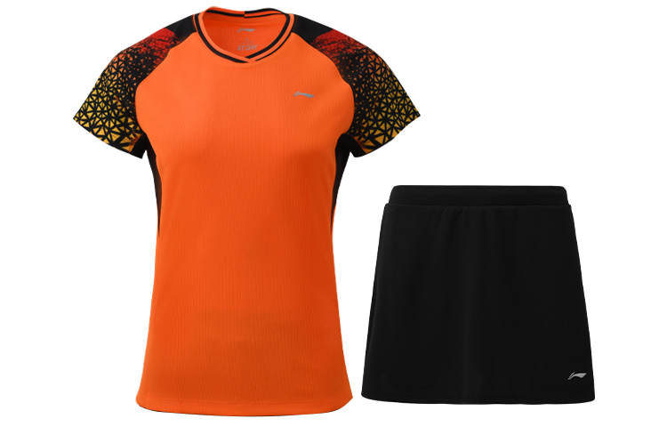 Li-Ning Li Ning Badminton Collection Two Piece Skirt Sets Women's V Neck Moderate Short