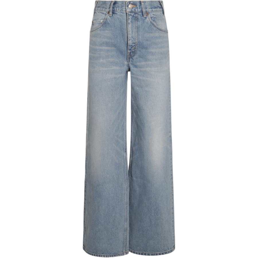 CELINE Jeans Women's Blue Moderate Straight Fit Pants