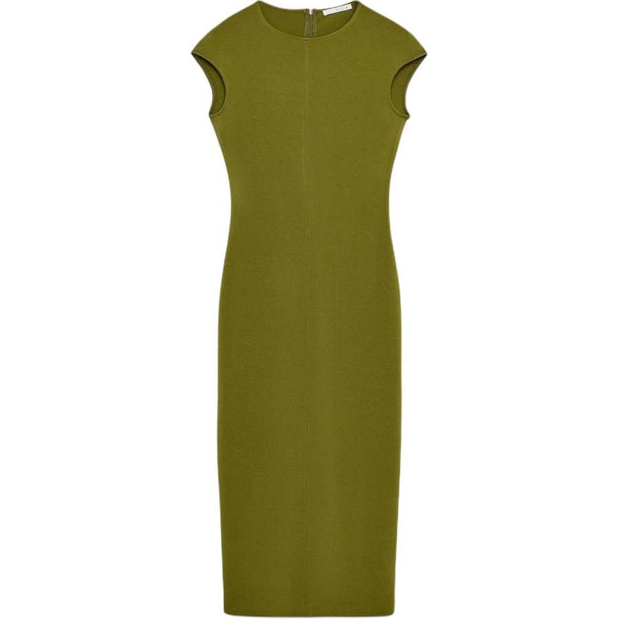ZARA Short Sleeved Dress Women's Olive Green