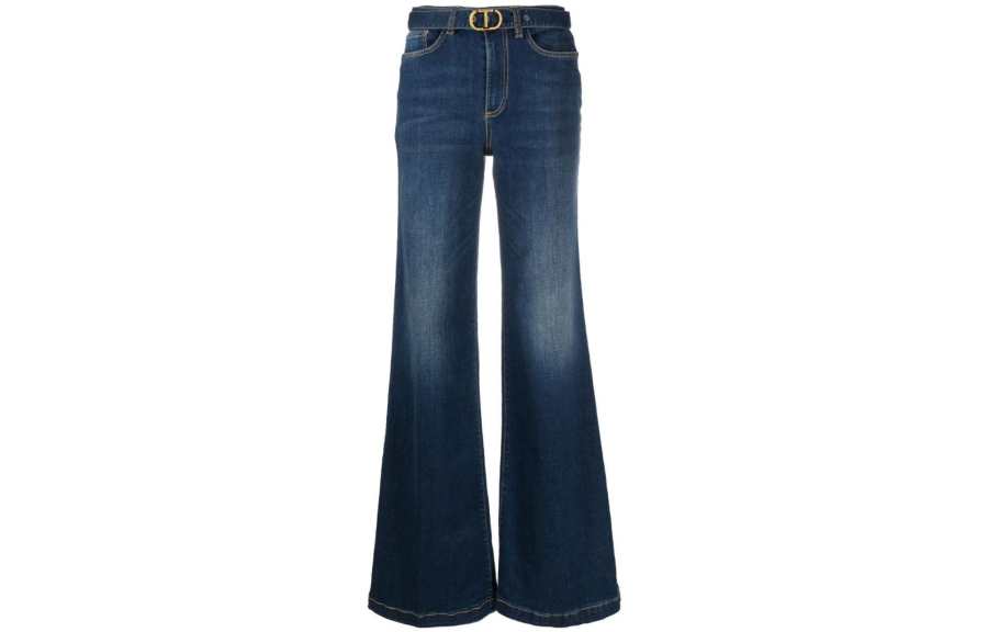 Twinset 【Best of: PromotionsPrevious Season】logo-plaque wide-leg jeans