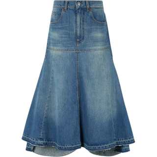 Victoria Beckham Denim Long Skirt Women's Blue