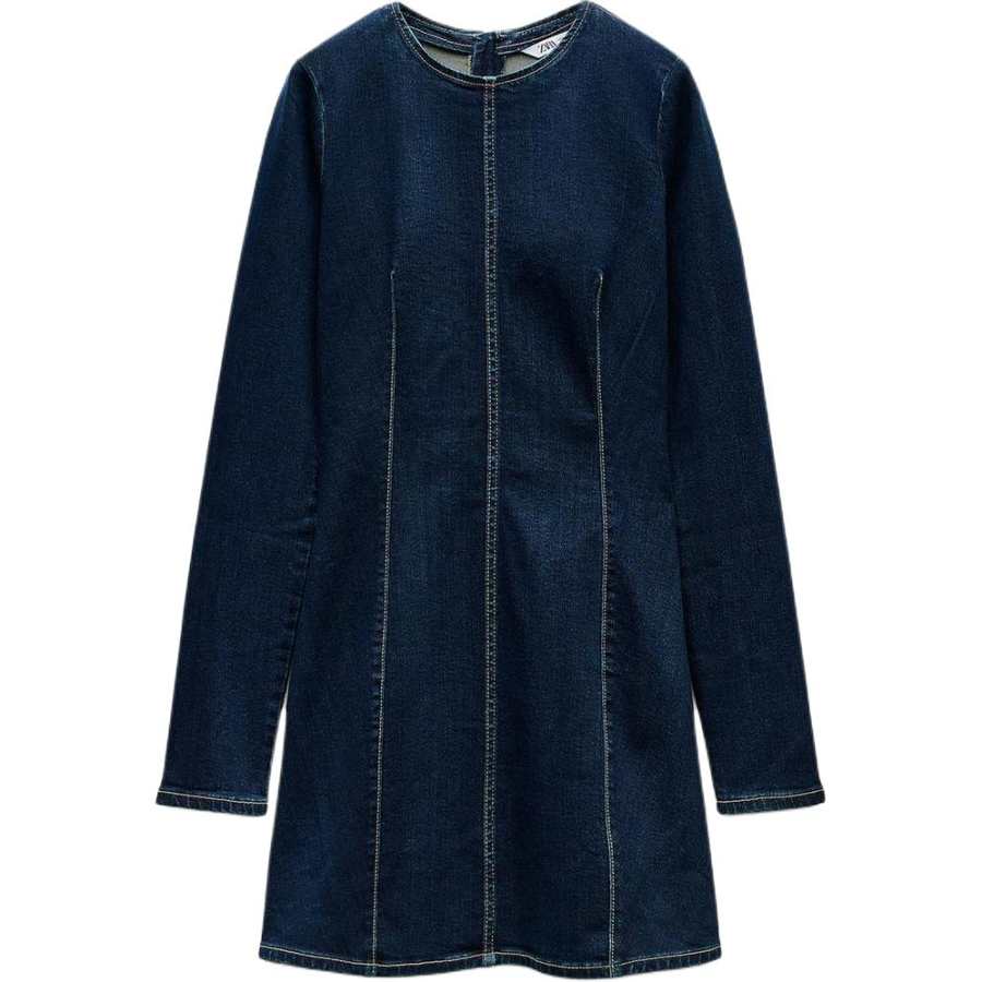 ZARA Trf Long Sleeved Dress Women's Indigo