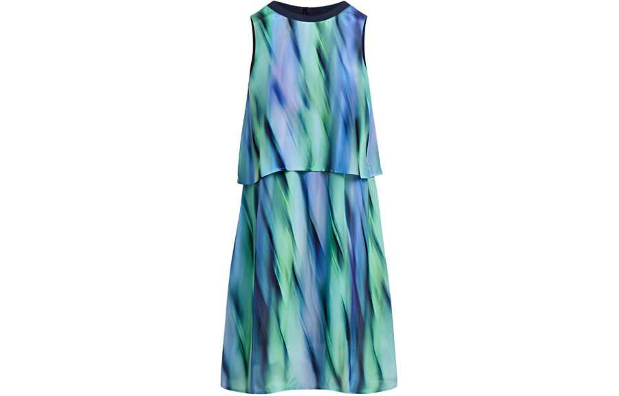 ARMANI EXCHANGE SS24 Sleeveless Dress Women's Blue Green Print