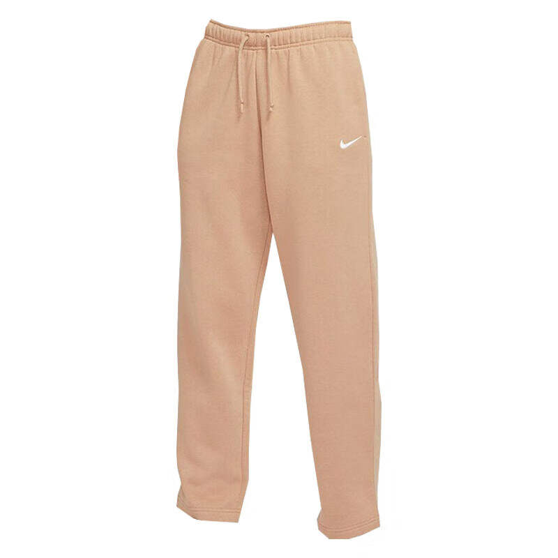 Nike Nike Comfortable Loose Fit Casual Fleece Lined Embroidery Knitted Sweatpants Women's Milk Tea