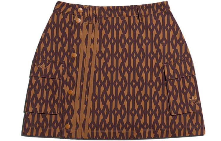 Adidas Originals Adidas Ivy Park Monogram Skirt Wild Brown/Night Red