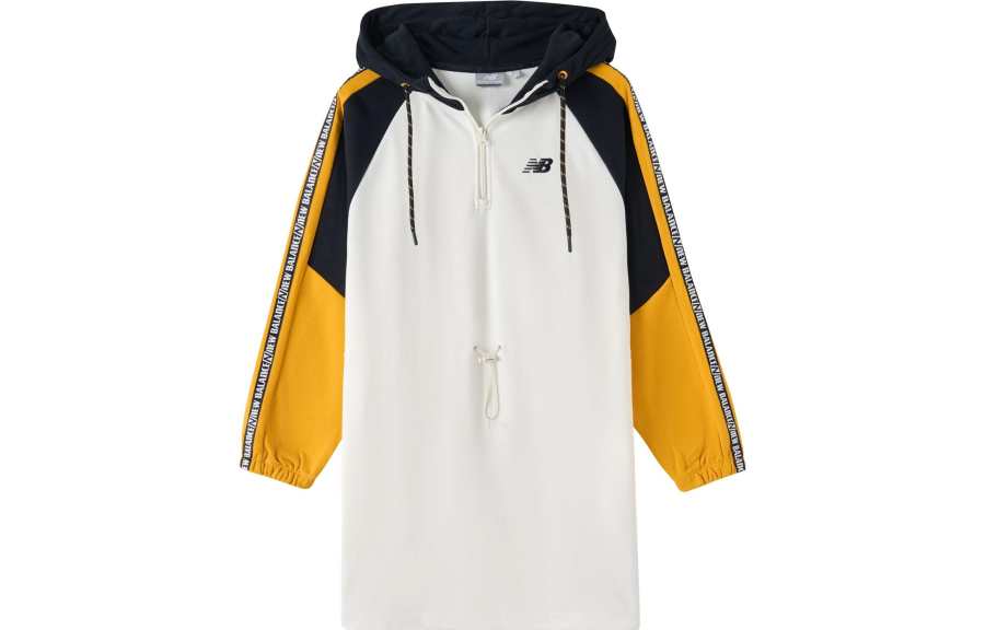 New Balance New Balance Long Sleeved Dresses Women's White Hooded Moderate Mid Length