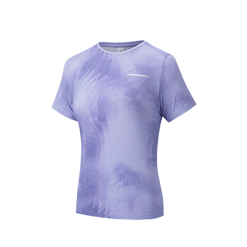 Anta Running Collection T Shirt Women's Dusk Glow Purple/All Over Print