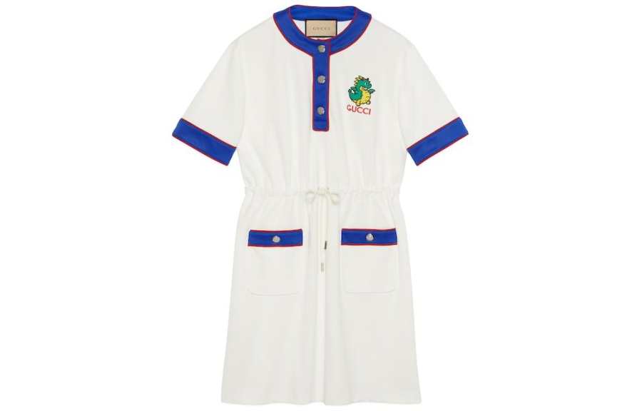 GUCCI SS24 Short Sleeved Dress Women's White