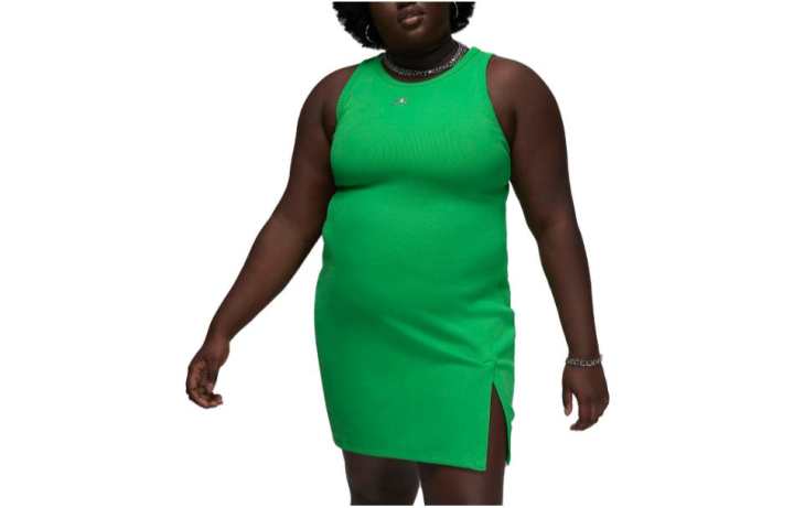 Jordan Jordan Sleeveless Dresses Women's Green Crew Neck Moderate Mid Length