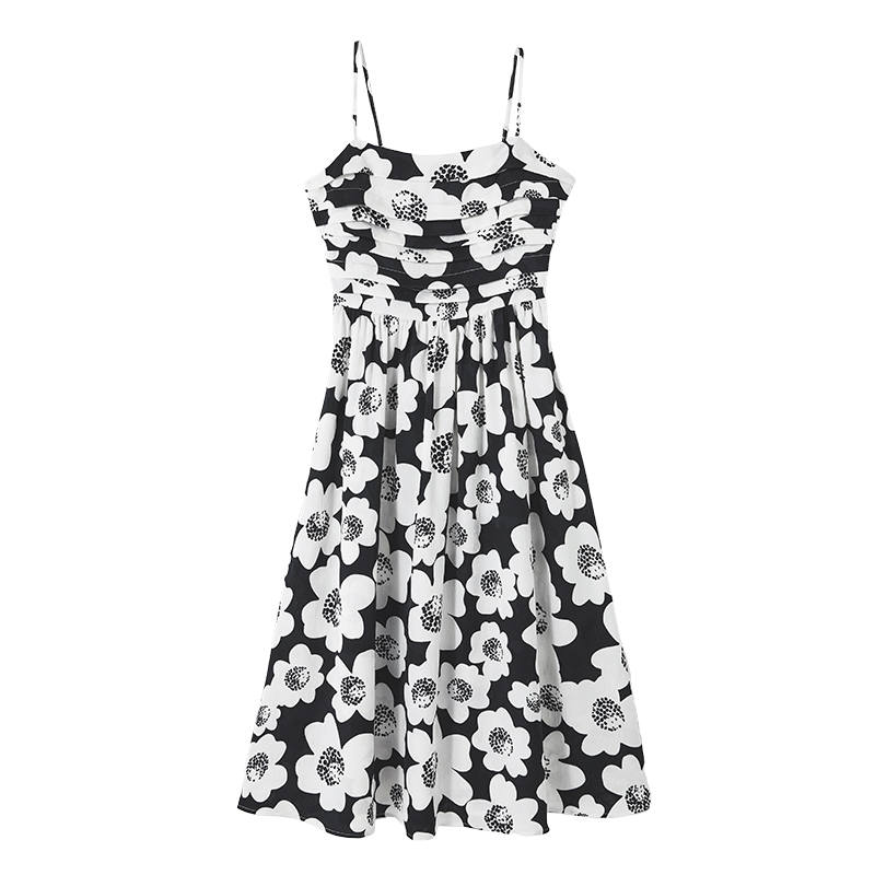 XIANGYING Slip Dress Women's Black