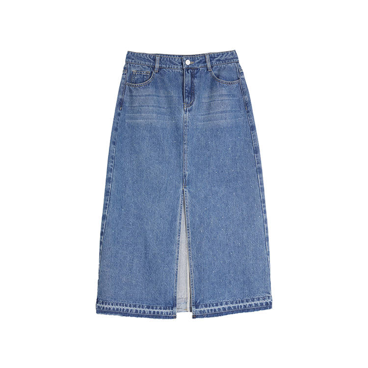 ELLE Denim Long Skirt Women's Blue