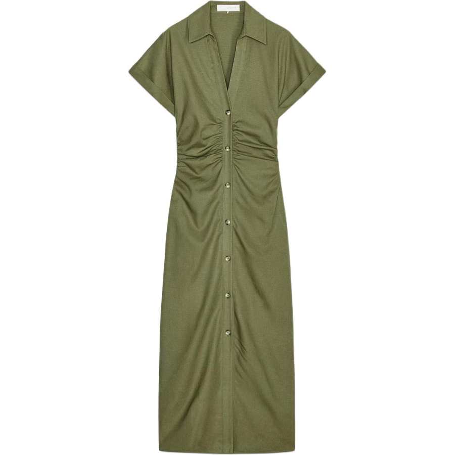 ZARA Short Sleeved Dress Women's Dark Khaki