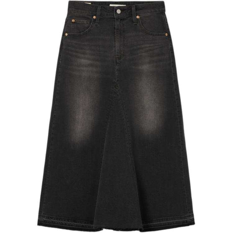 Levis Denim Long Skirt Women's Smoke Gray