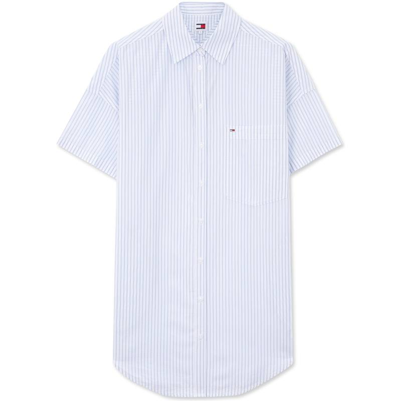 Tommy Hilfiger Short Sleeved Dress Women's Blue White