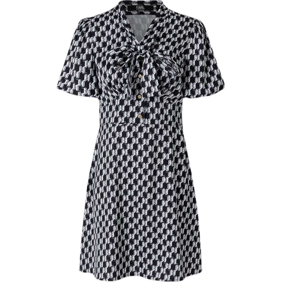 KARL LAGERFELD / Karl Lagerfeld Jeans Short Sleeved Dress Women's Black White