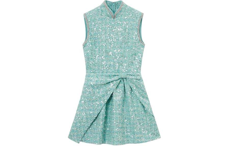 Self-portrait Self portrait Sleeveless Dress Women's Green Mixed Color